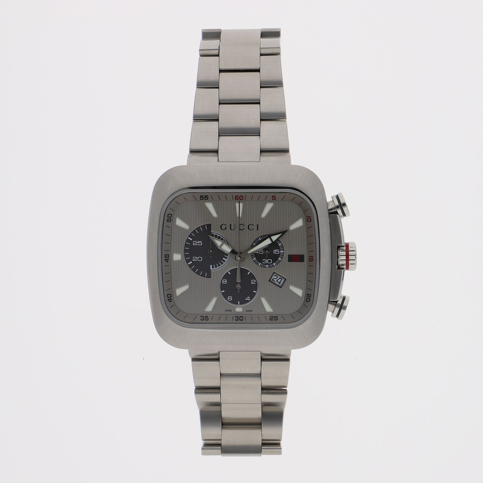 GUCCI YA131201 Coupe Chrono Silver Dial Quartz Stainless Steel Men’s