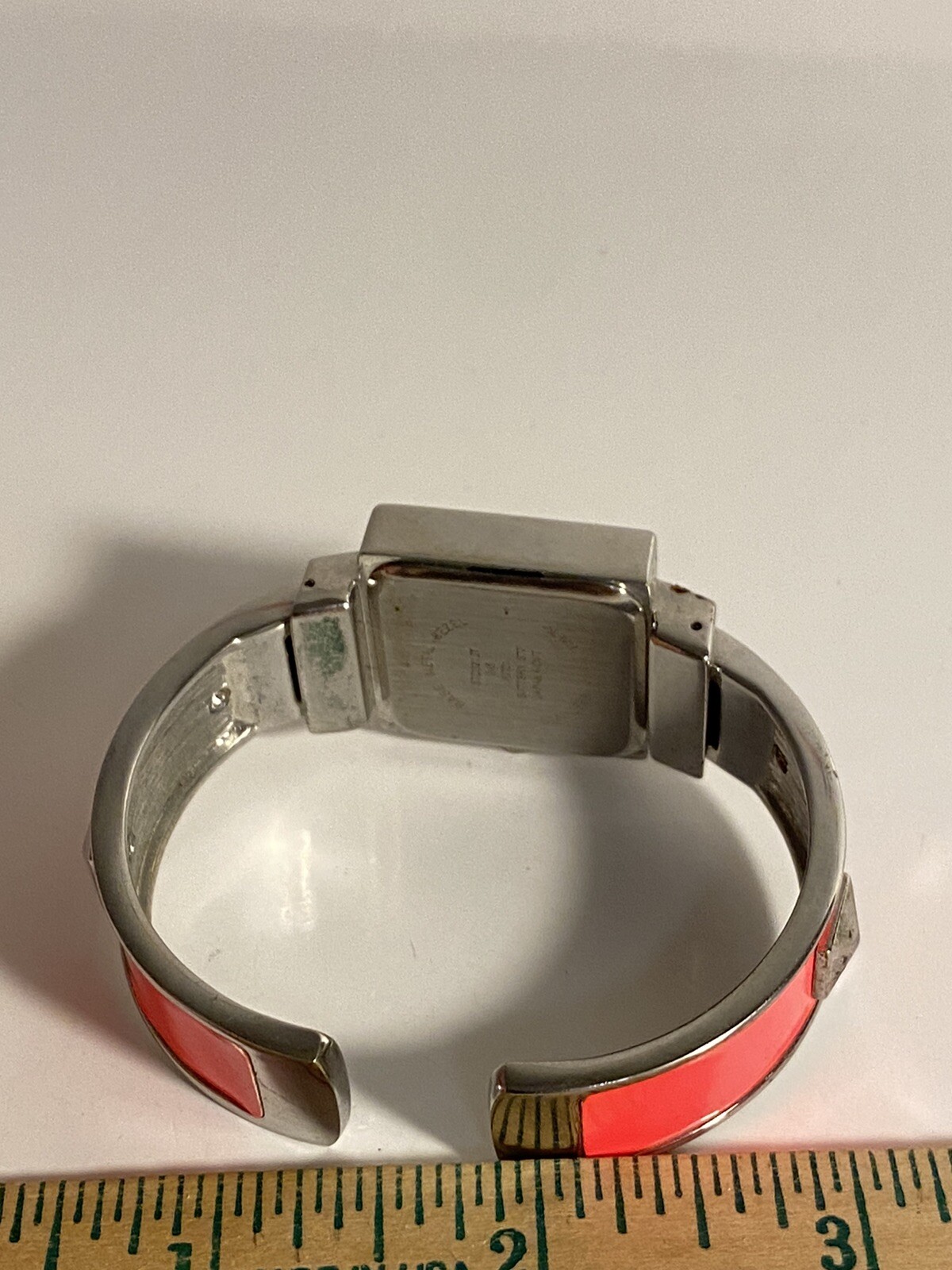 Studio Time, hot pink Silver Tone stud Cuff Band needs batt STD3212T original