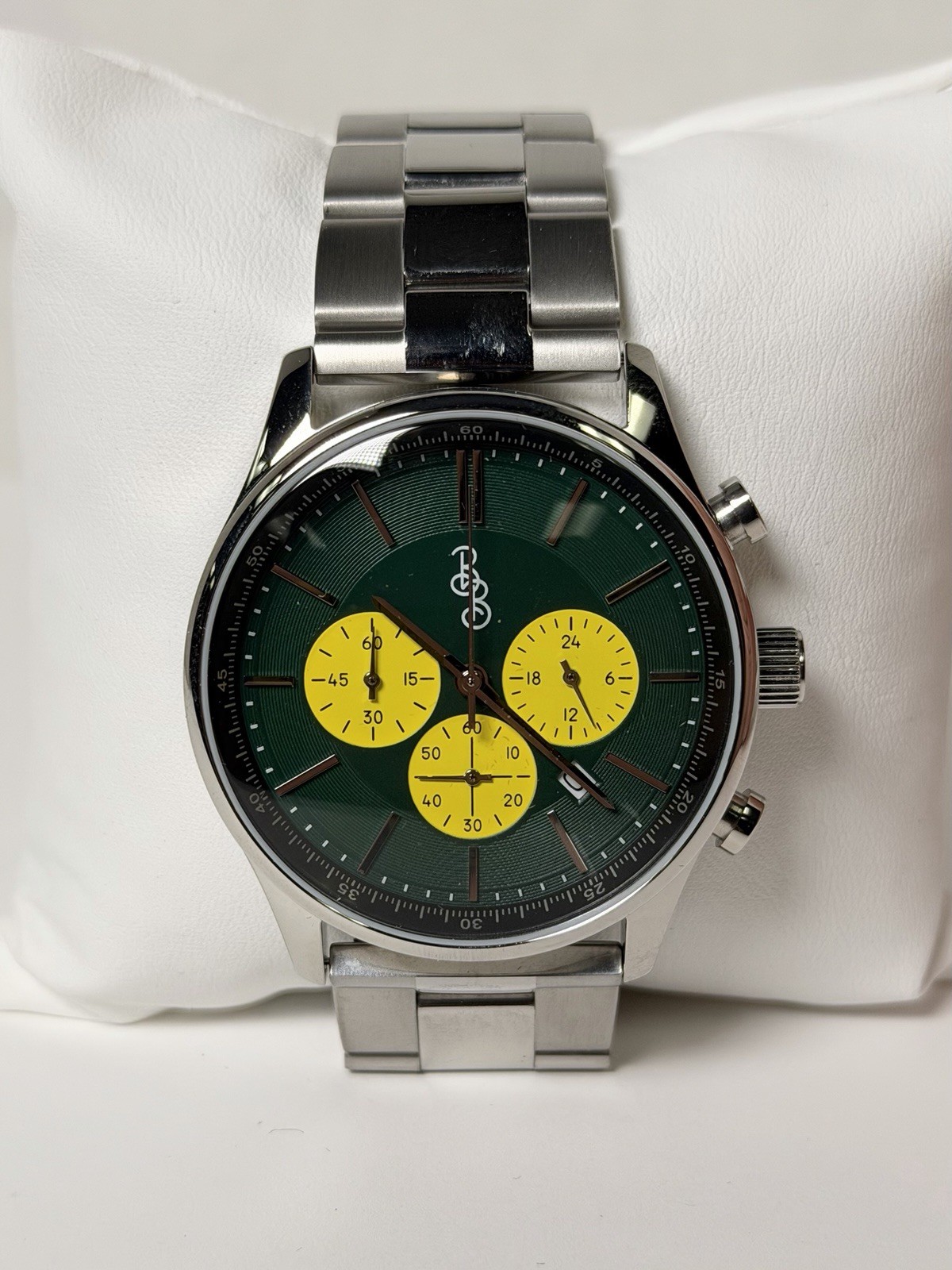 New Beyond Boring Watch Co. Green & Yellow Chronograph Watch | 41mm