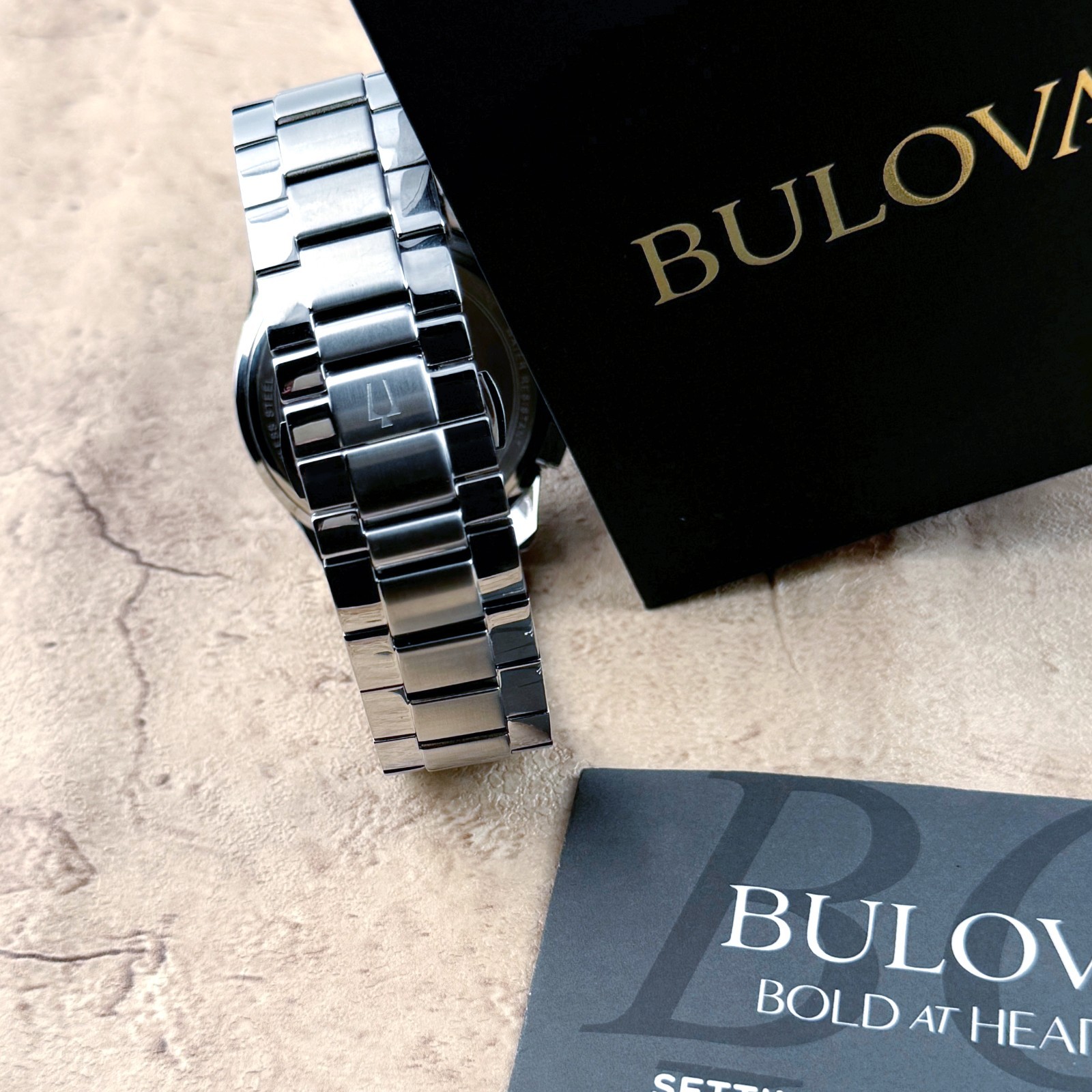 New Bulova Classic Dark BlackTextured Dial Chronograph Men’s Quartz Watch 96B288