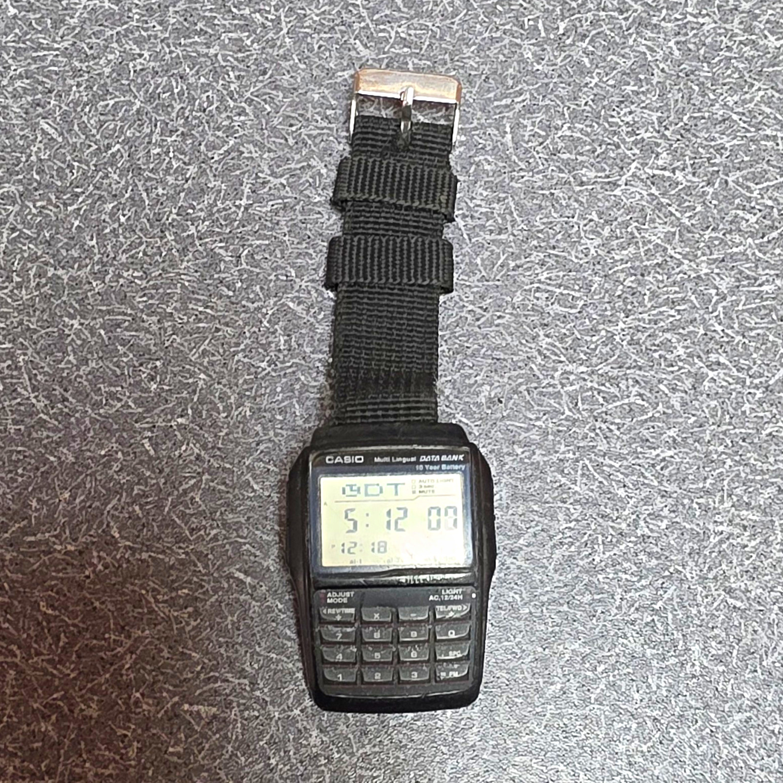 Casio DBC-32 Data Bank Digital Watch Calculator Alarm Black Nylon Strap