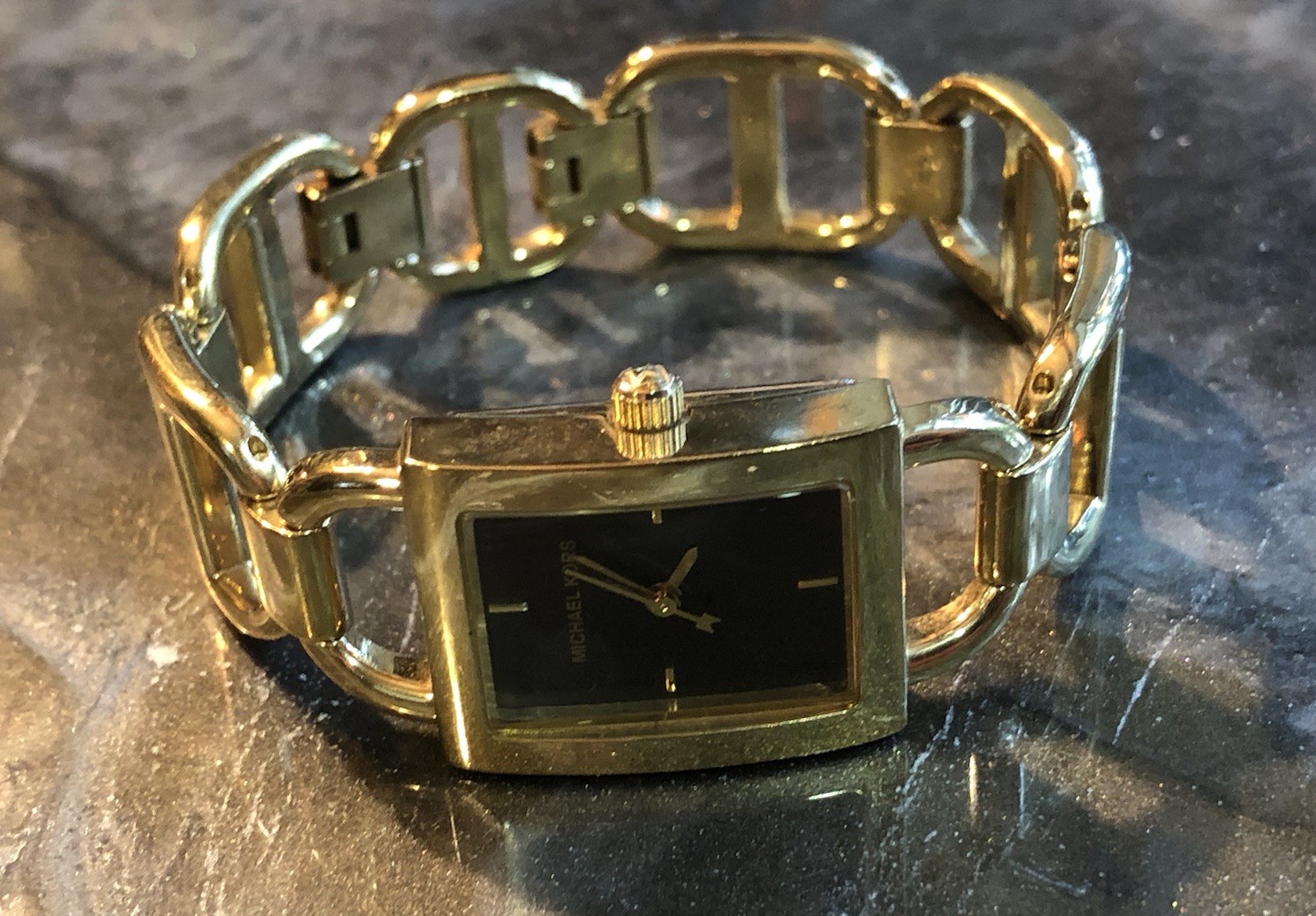 ✨🌟🛍️ RETIRED & RARE Early MICHAEL KORS Gold Link DESIGNER WATCH Bracelet ✨
