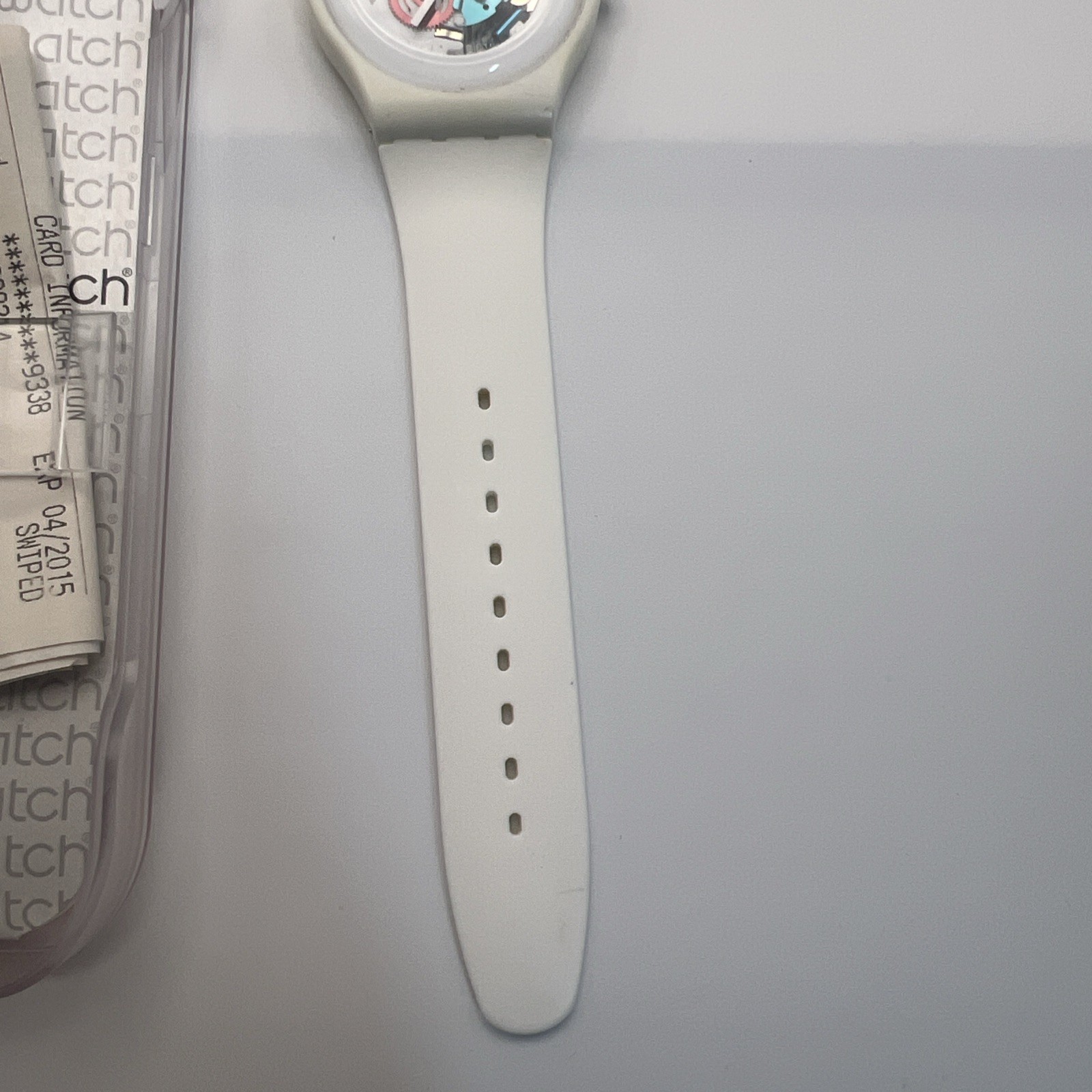Swatch WHITE LACQUERED Skeleton SUOW100 2012 42mm Watch w/Case Papers Receipt