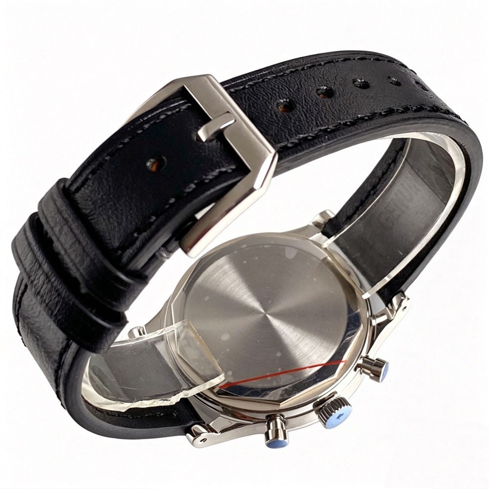 Tandorio 38mm Silver/Rose Gold Quartz Chronograph Vintage Watch For Miyota OS20