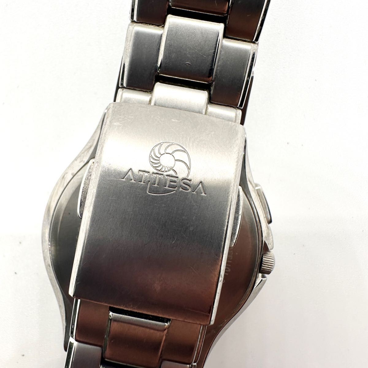Citizen Attesa Eco-Drive Radio Date Champagne Dial Titanium Watch Japan