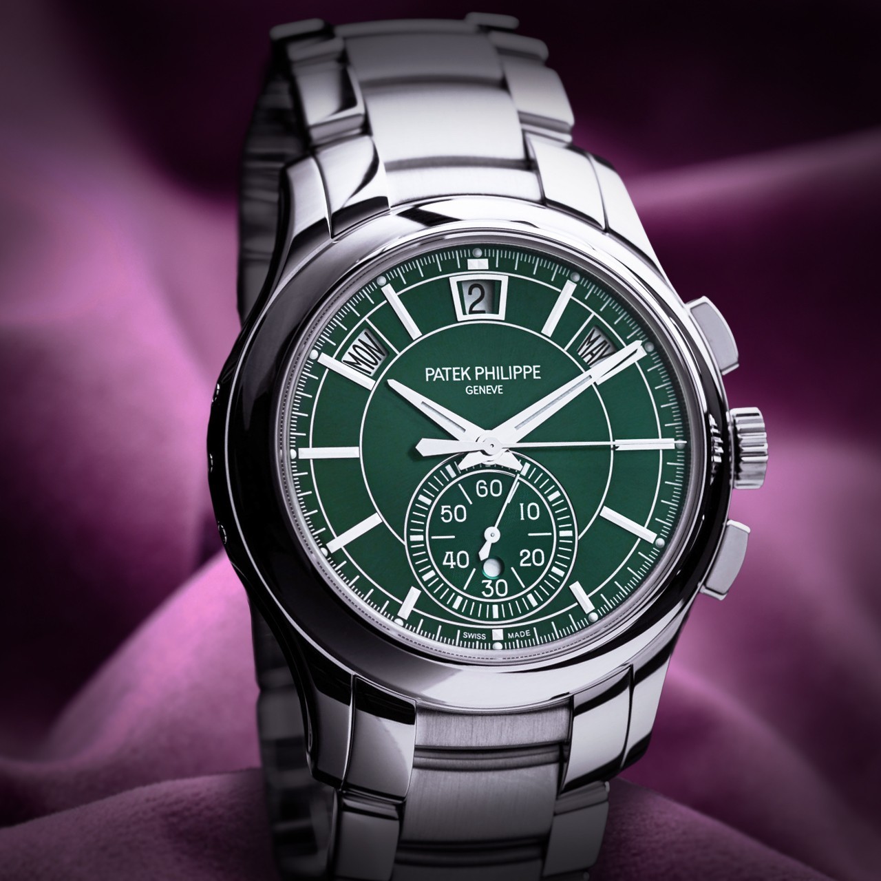 Patek Philippe Complications Flyback Annual Calendar Wht. Gold Green 5905/1A-001