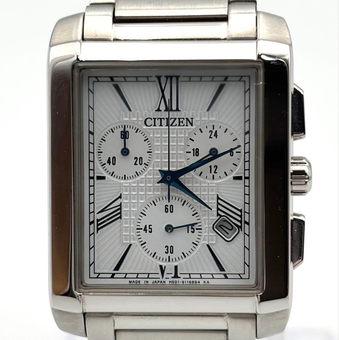 Citizen AT0560-51A Eco-Drive Chronograph Square Watch