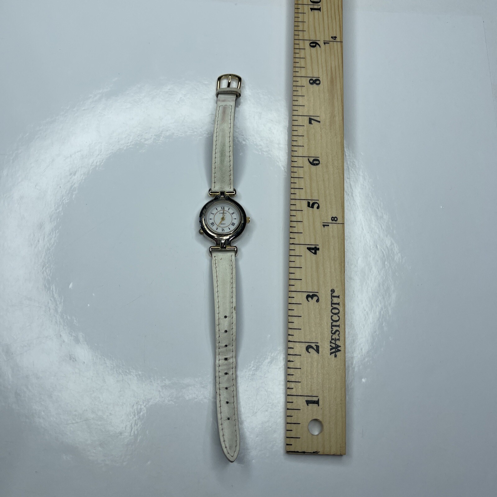 E Carriage Silver White Leather Ladies Vtg D4 Philippines Stainless Works