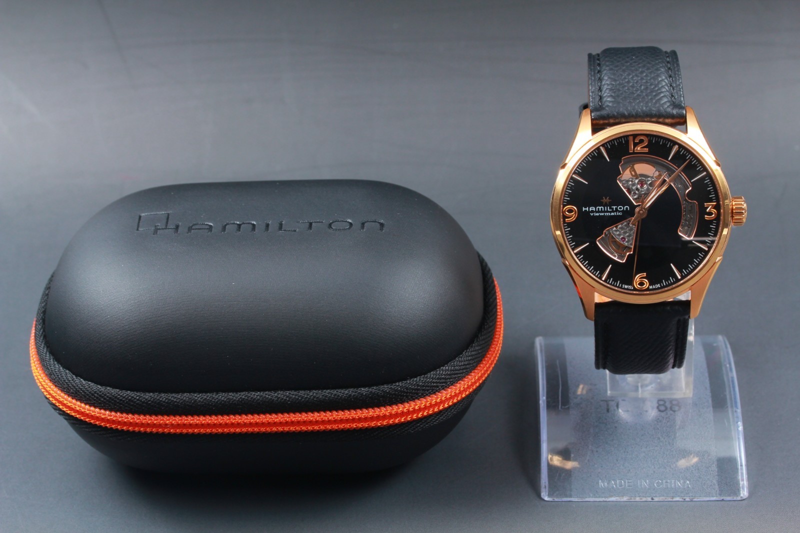 Hamilton Jazzmaster Open Heart H327350 Black Dial Automatic Mens Watch NEAR MINT