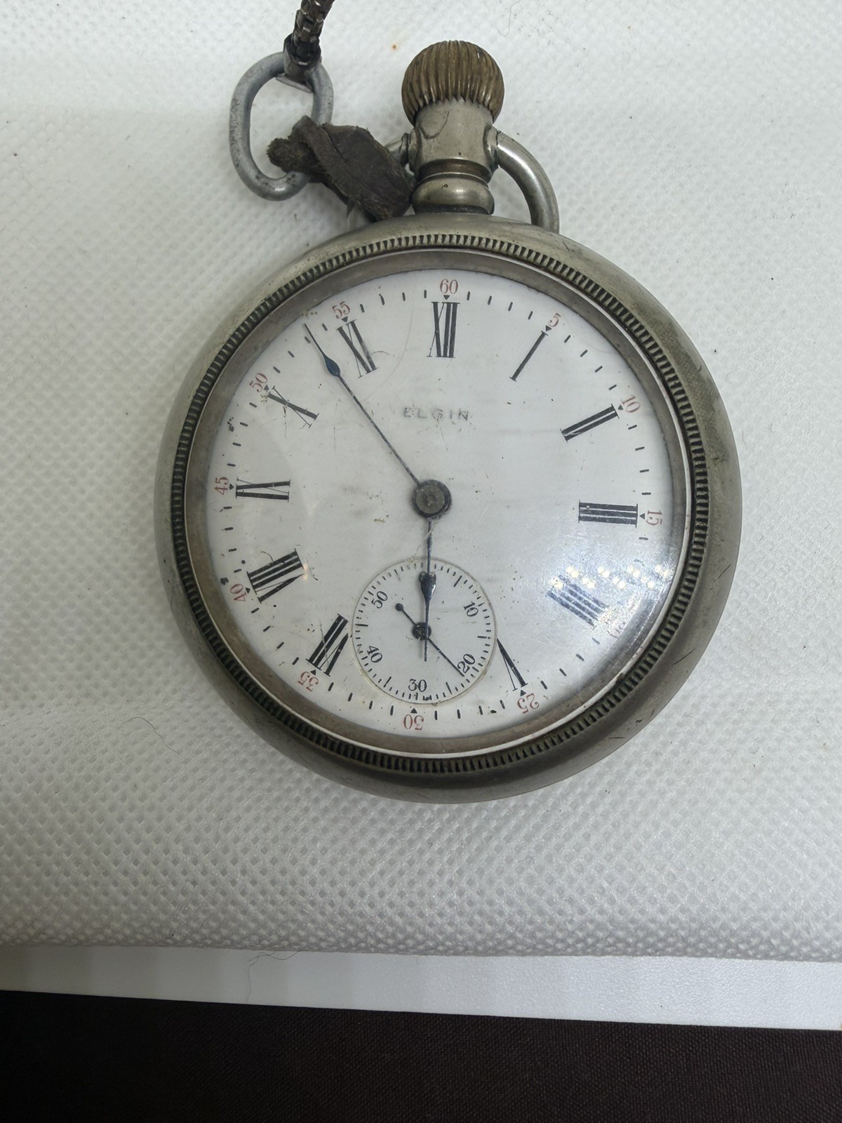 Antique – Open Face – Elgin – Gold Filled Pocket Watch – W/ Chain (27312)