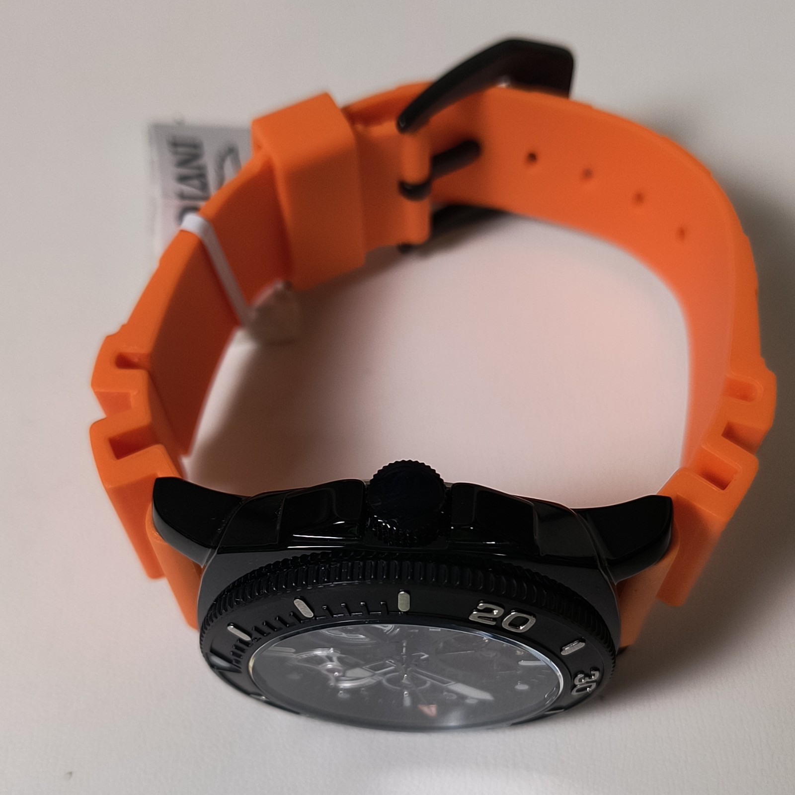 Invicta Sea Hunter Automatic Skeleton Black/Orange Dial 44mm OrangeStrap GiftBox
