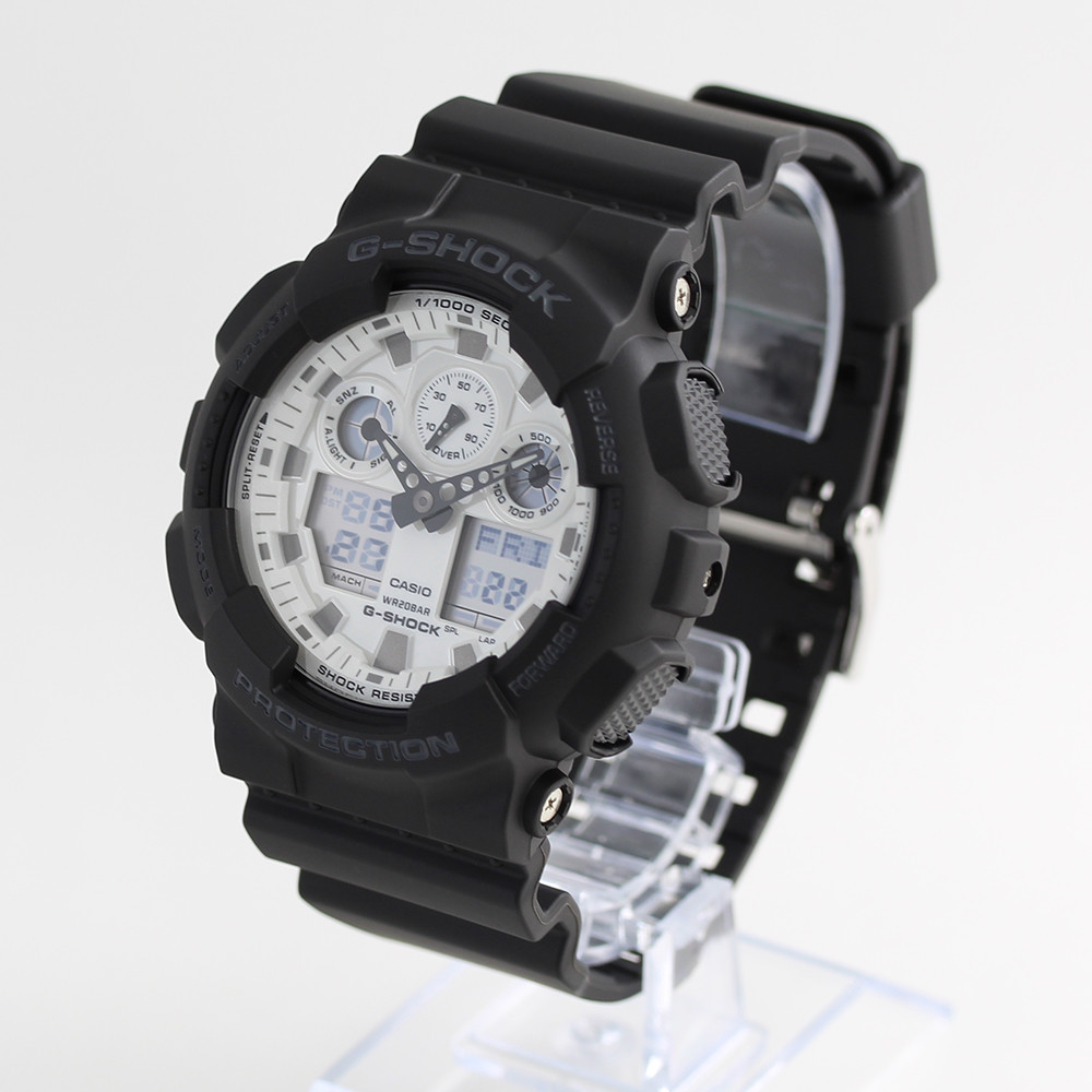CASIO G-SHOCK GA-100WD-1A GA-100 Quartz Analog & Digital White/Gray Matte Black