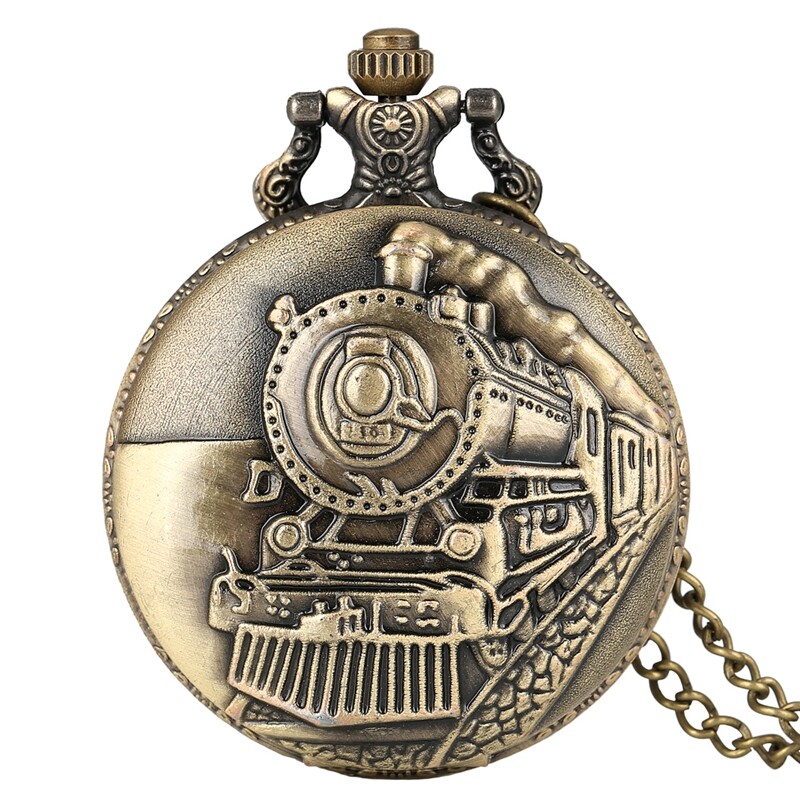 Steampunk Quartz Analog Pocket Watch with Necklace Chain for Friends Xmas Gifts
