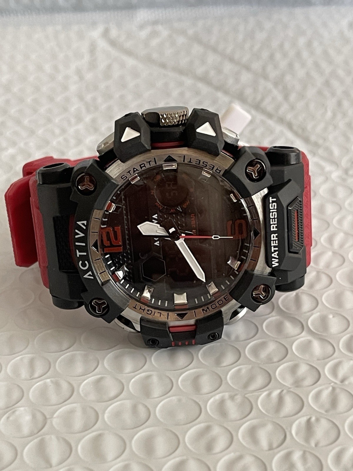 Activa X Invicta Analog & Digital Men’s Watch – 49mm. Red & Black NEW