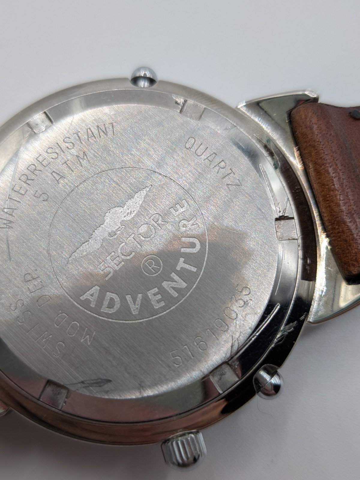 Classic Blue SECTOR Adventure Swiss Made Wrist Watch With Brown Leather Band