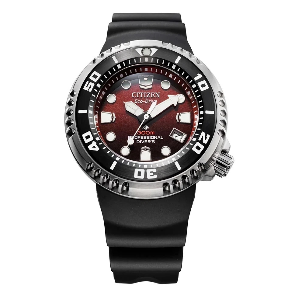 CITIZEN PROMASTER BN1024-01Z Eco-Drive Red Dial Date Display 300M Men’s Watch