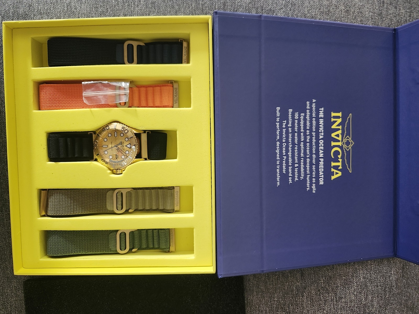 Invicta Ocean Predator Limited Edition Quartz Diver Gold Dial Model 49799