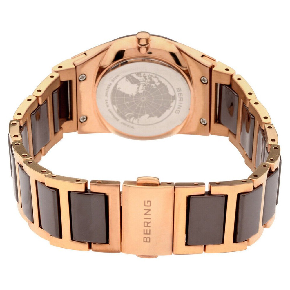Bering Time Ceramic Rose Gold Steel with Ceramic Links Women’s Watch. 32230-765