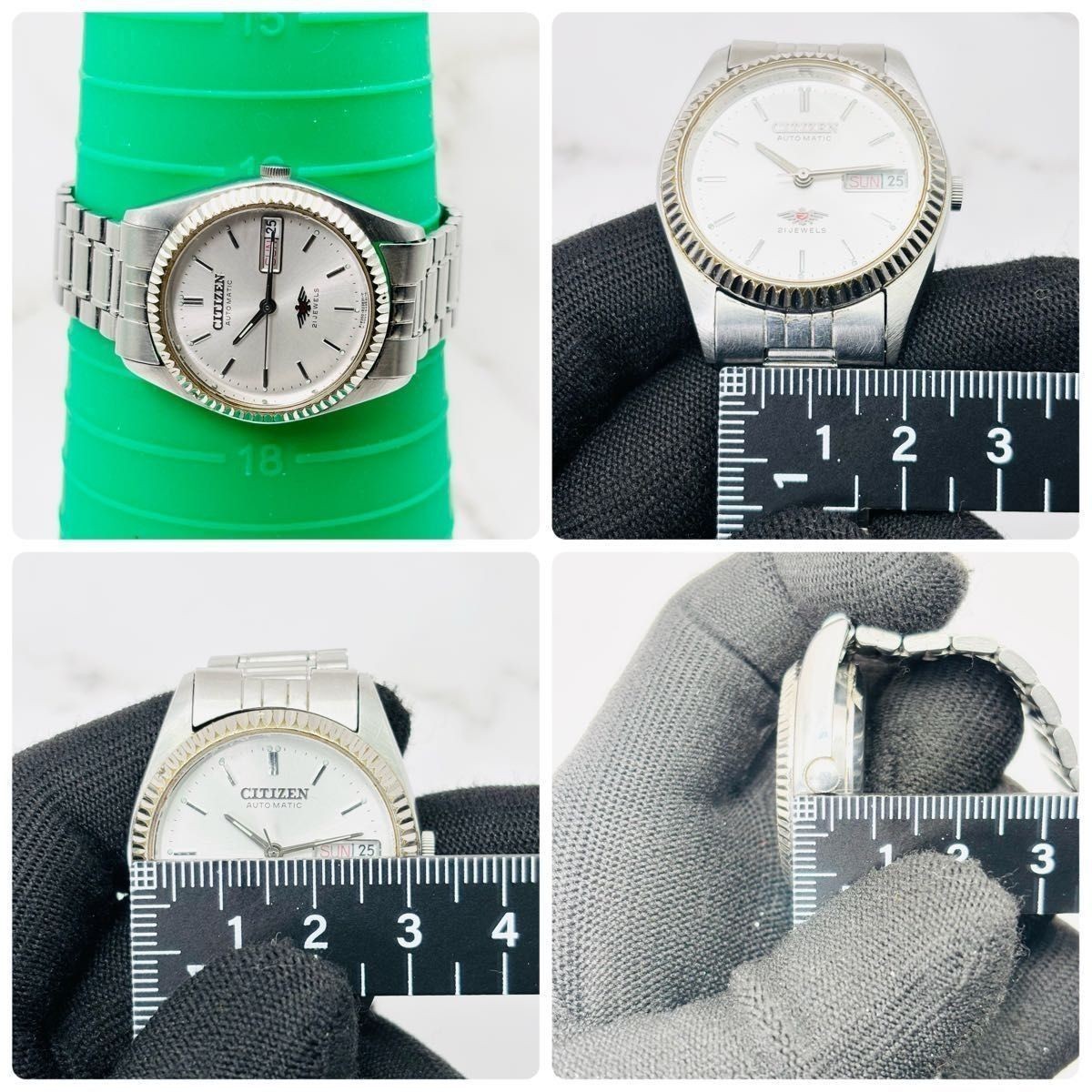 Working CITIZEN Automatic Eagle 7 21 Jewels 4 R05032 Fluted Bezel Day Date Men’s