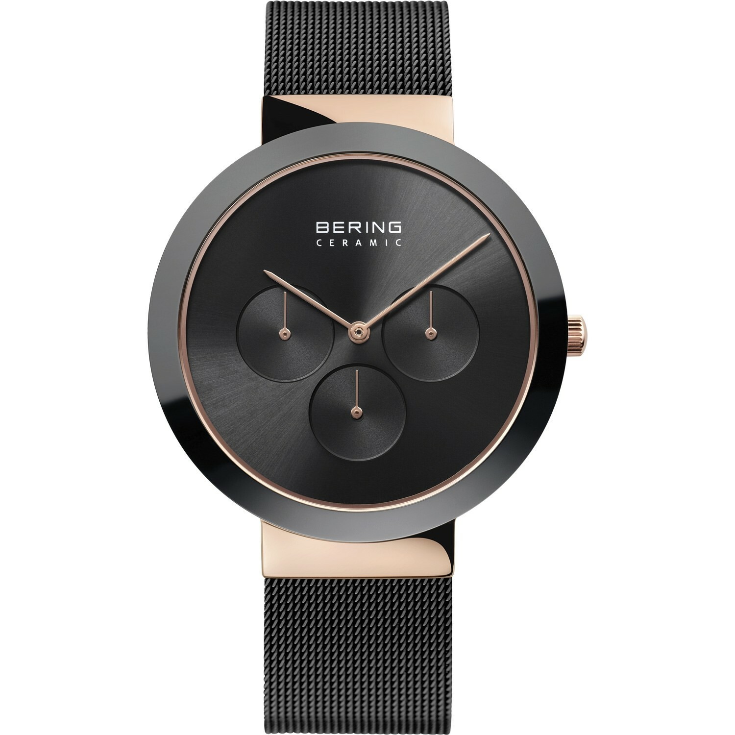 BERING Ceramic Blue or Black Mesh Band Multifunction Watch (40mm or 36mm)
