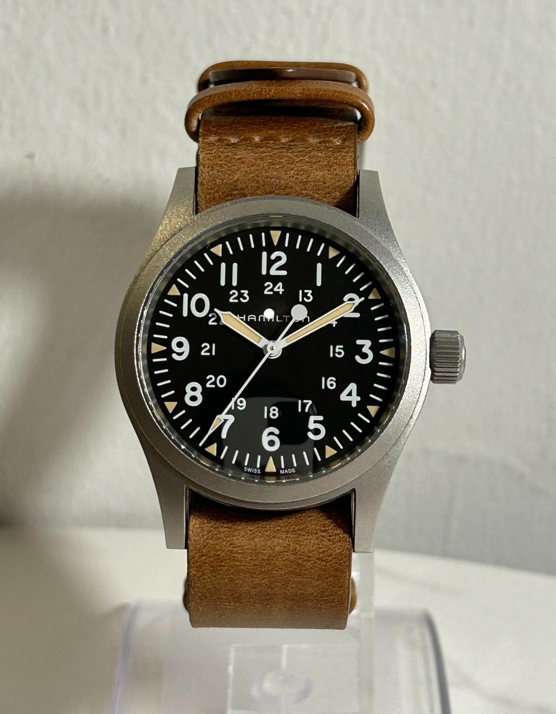 Hamilton Khaki Field H694390 Manual Watch 38mm Stainless Black