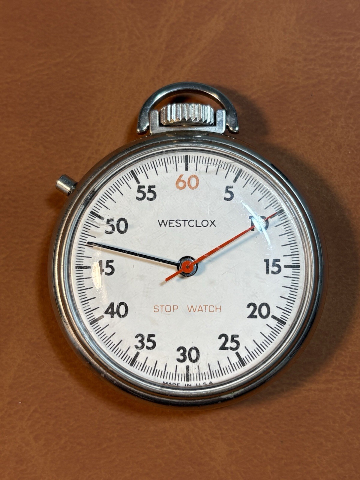 Vintage Westclox Mechanical Wind Up Stop Watch,Made Is USA,50mm,Runs
