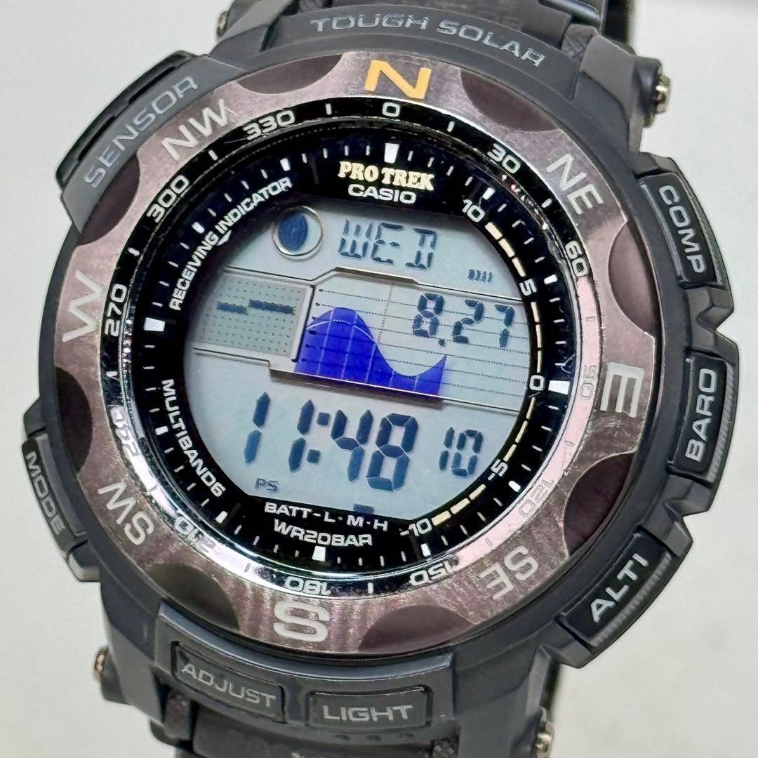 CASIO Pro Trek PRW 2500YT 1JF BK Solar Radio Titanium Triple Sensor