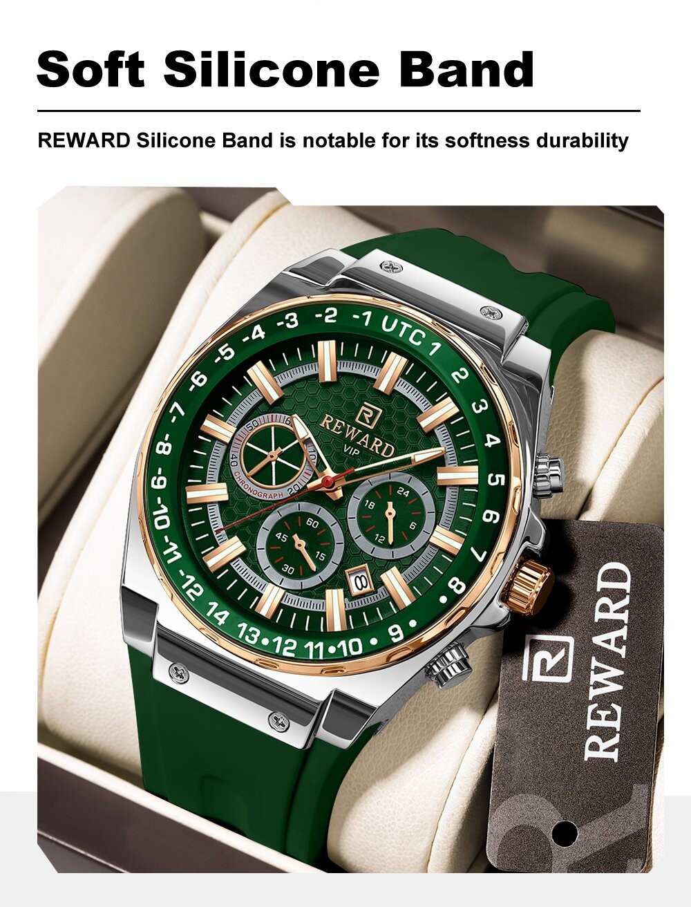 REWARD Men’s Business Luminous Multifunction Chronograph Calendar Quartz Watch
