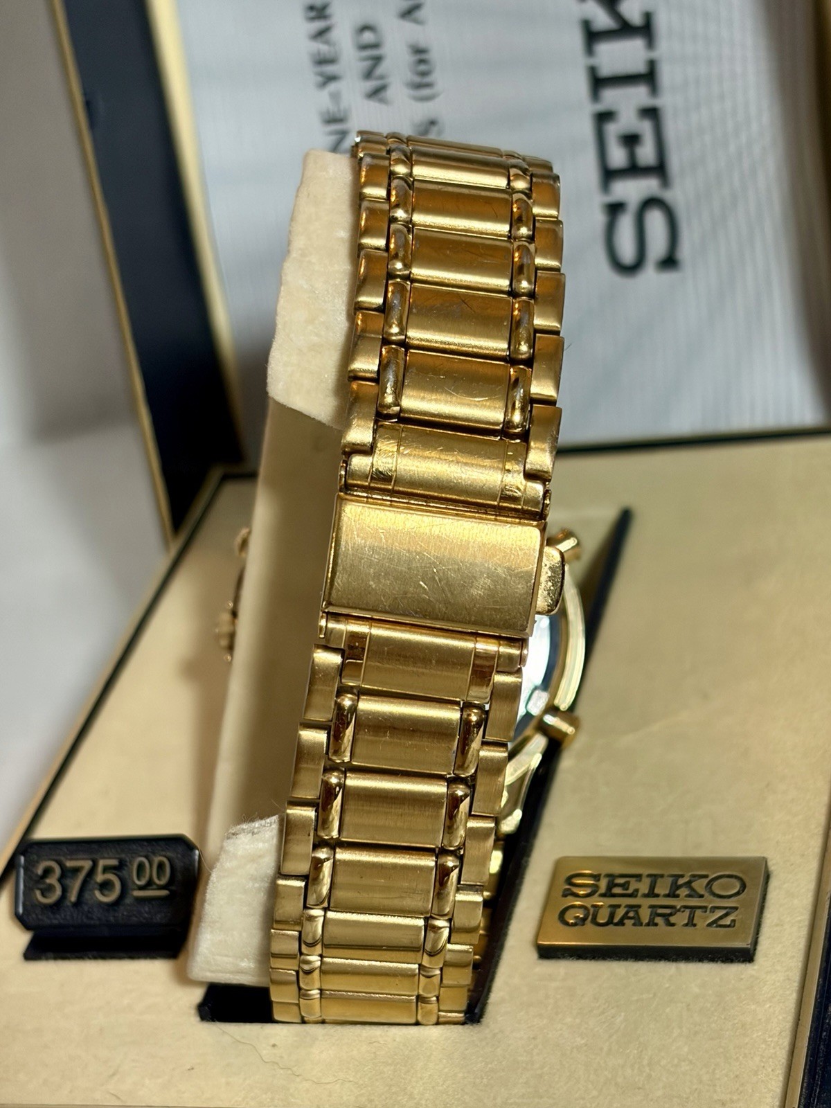 Seiko Quartz World Timer Alarm Date Gold Dial Gold Bracelet Watch – Full Set