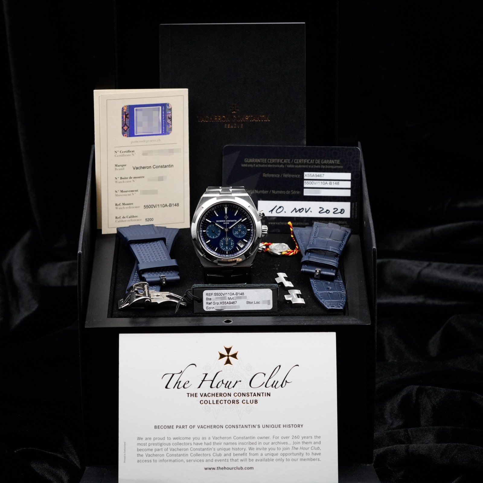 2020 Vacheron Constantin Overseas Chronograph Blue Dial 5500V/110A-B148 Full set