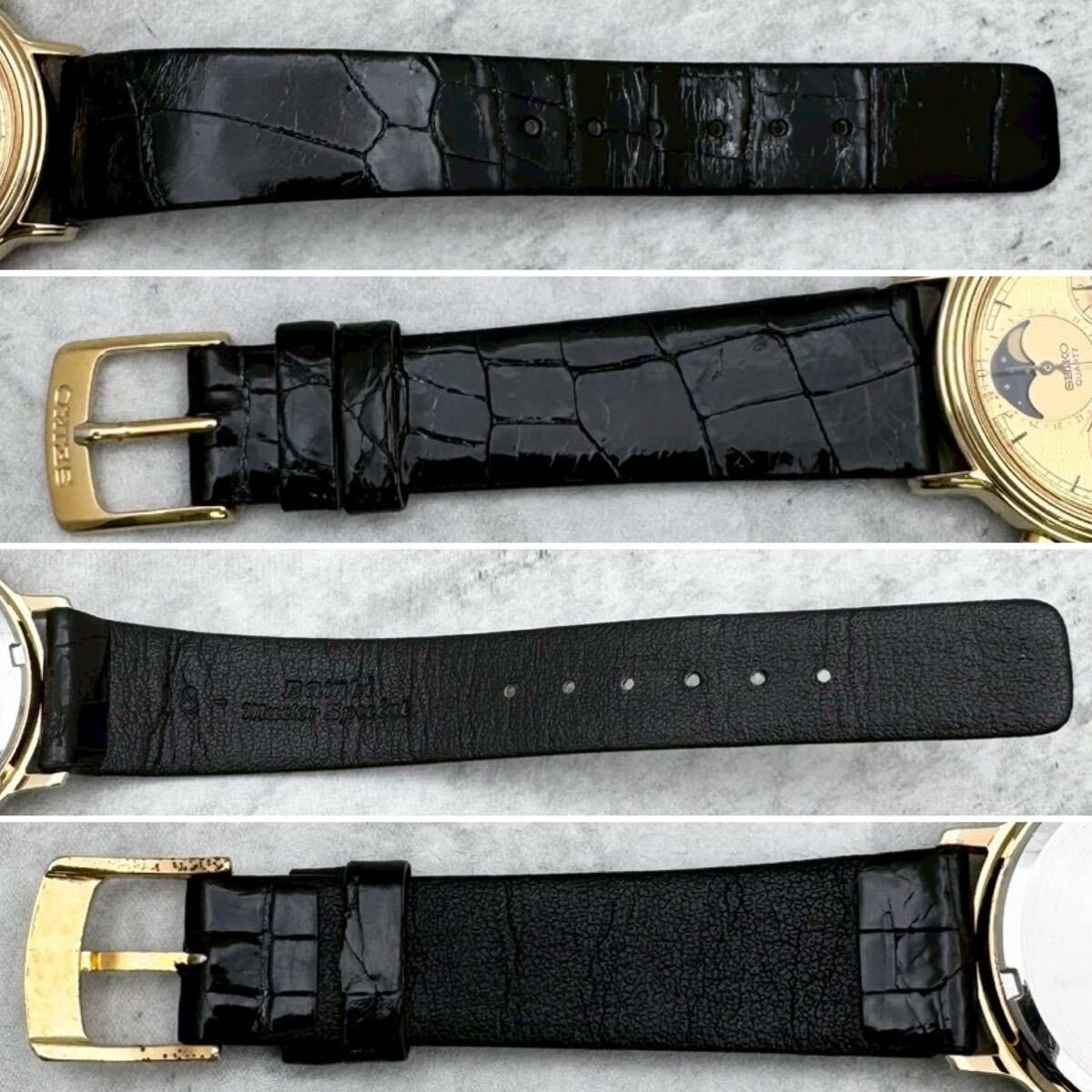 1984 Seiko 7A48-702A Moon Phase Chronograph Quartz Gold Men’s Watch Japan
