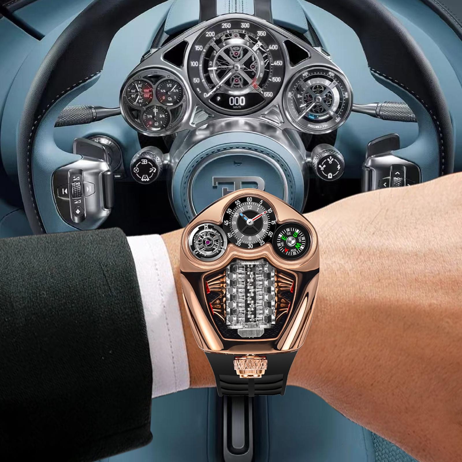 Pindu Design New Engine Series Quartz Watch Men Top-luxurious Stainless Steel