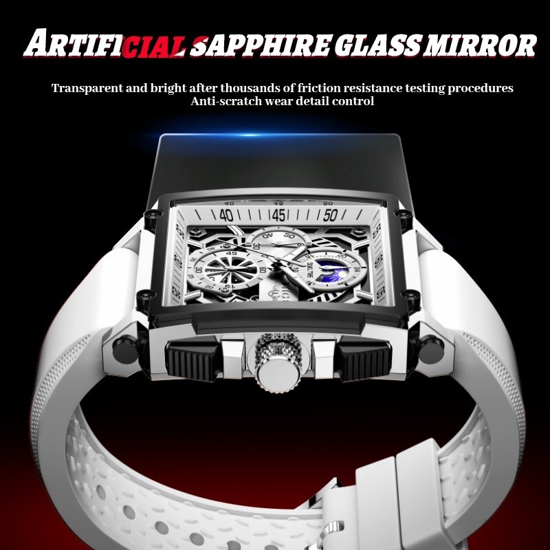 Men’s Luxury Watch Quartz Luminous Date Dial Silicone Band Daily Wriswatch Gift