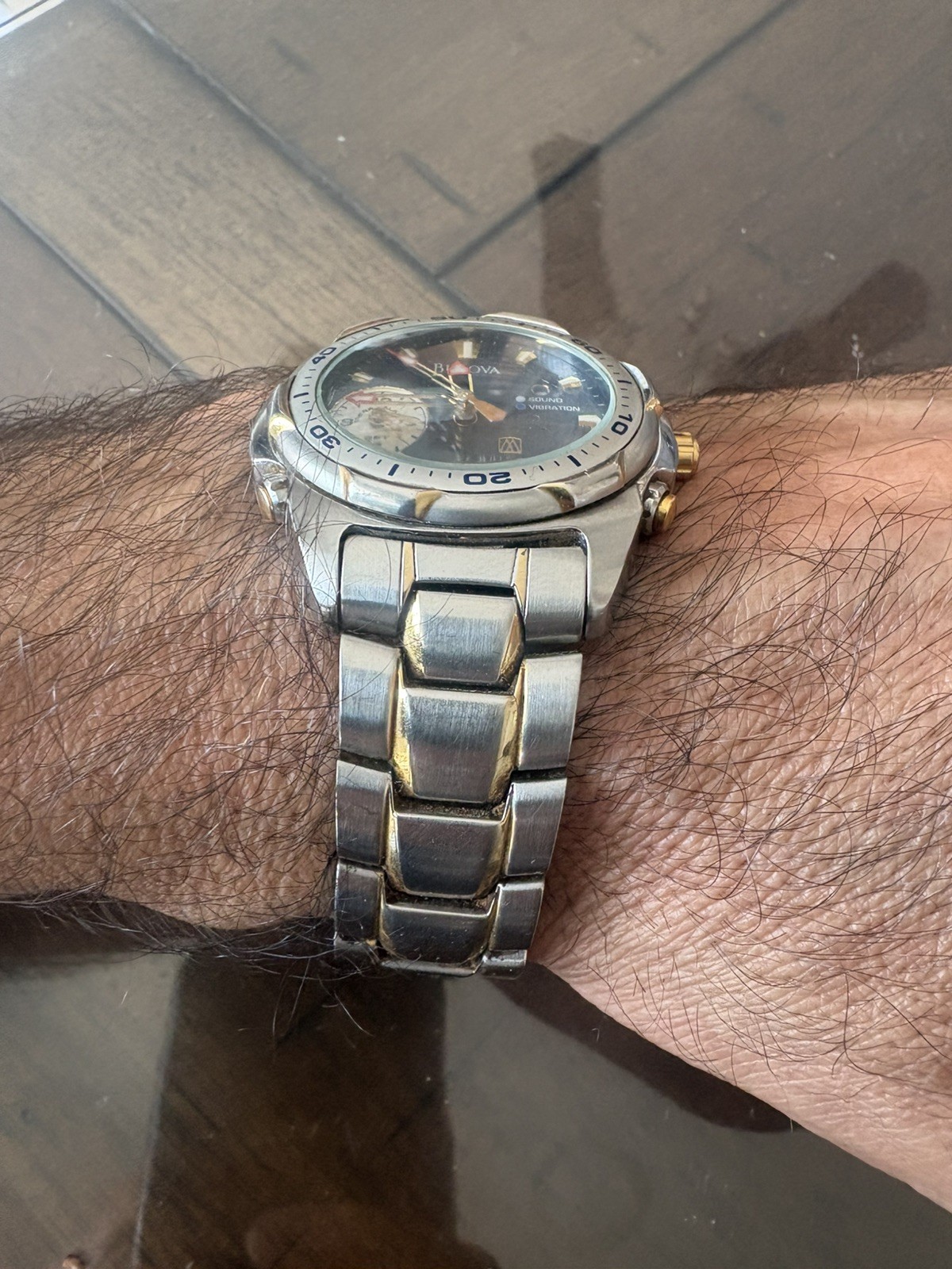 98A51 BULOVA MILLENNIA BLUE DIAL DUAL TONE MEN’S WATCH JB-34