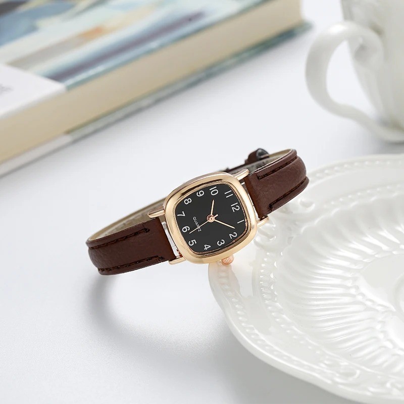 Women Small Quartz Watch Arabic Dial Leather Strap Fashion Wristwatch USA