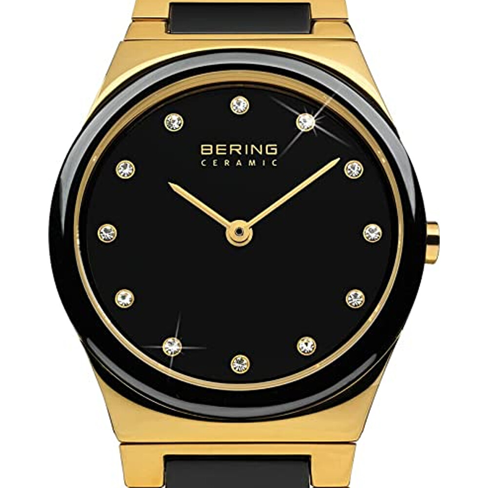 Bering Time Gold Steel Case & Strap with Ceramic Links Women’s Watch. 32230-741