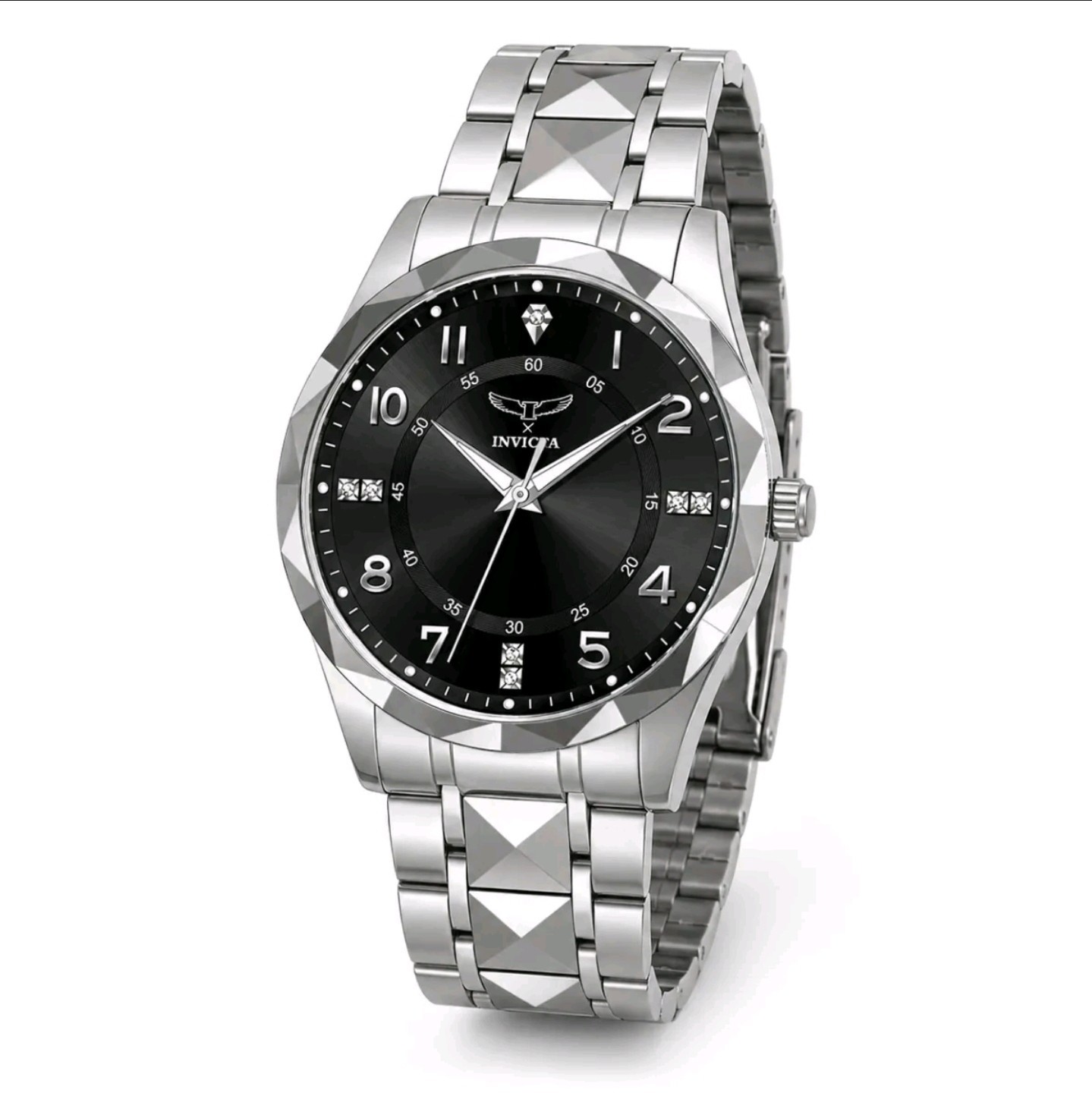 Invicta Men’s Watch Specialty I by Invicta Black Dial Silver Tone Bracelet 69027