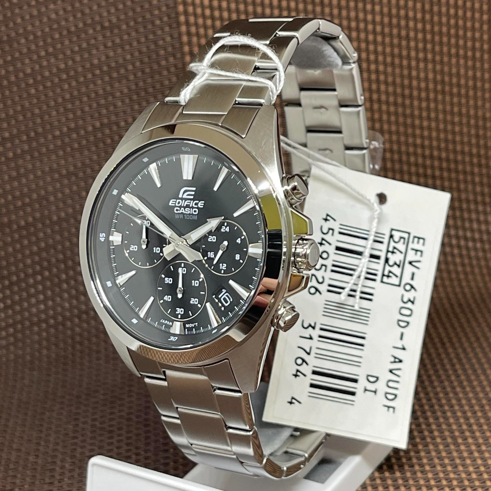 Casio Edifice EFV-630D-1A Simple Black Analog Chronograph Quartz Men’s Watch