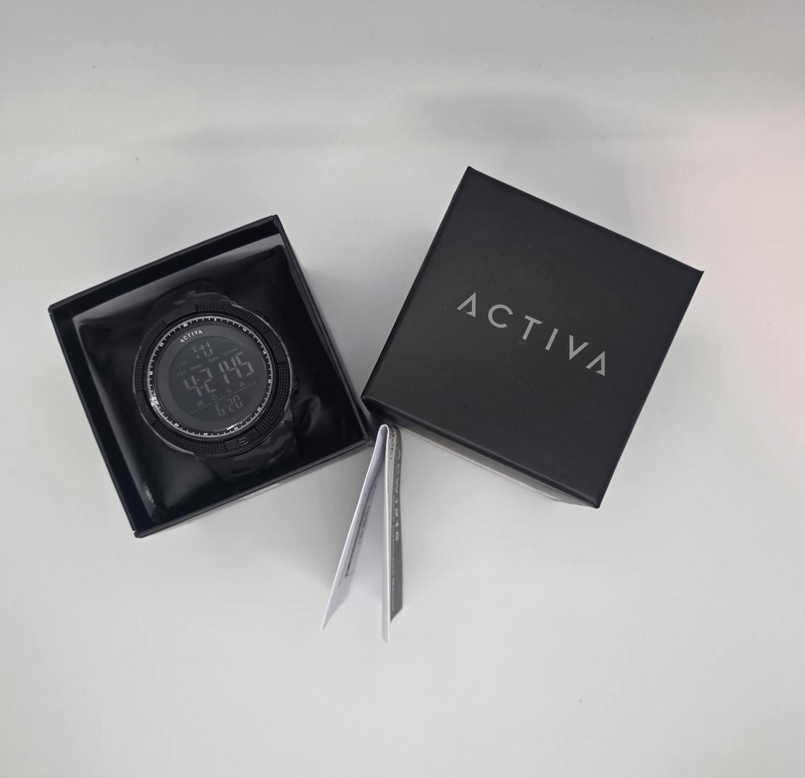 Activa Men’s Digital Sport Watch PF22000 Black 50mm TPU Strap New 30M