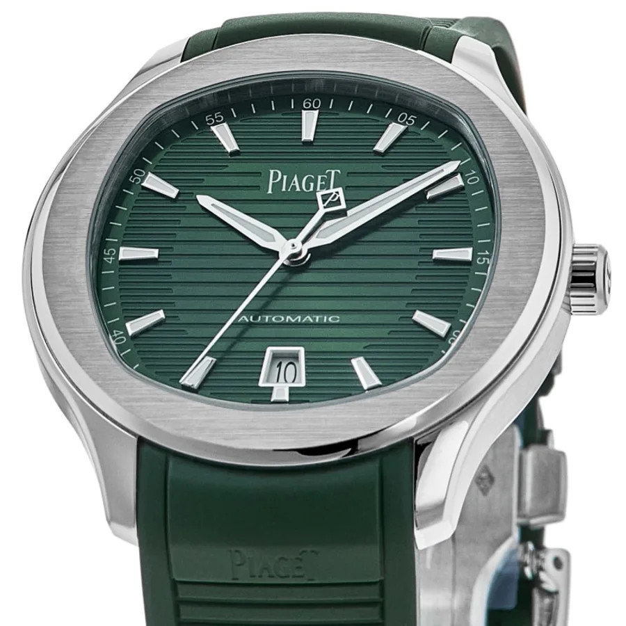 New Piaget Polo Date Field Automatic Green Dial Rubber Men’s Watch G0A48022