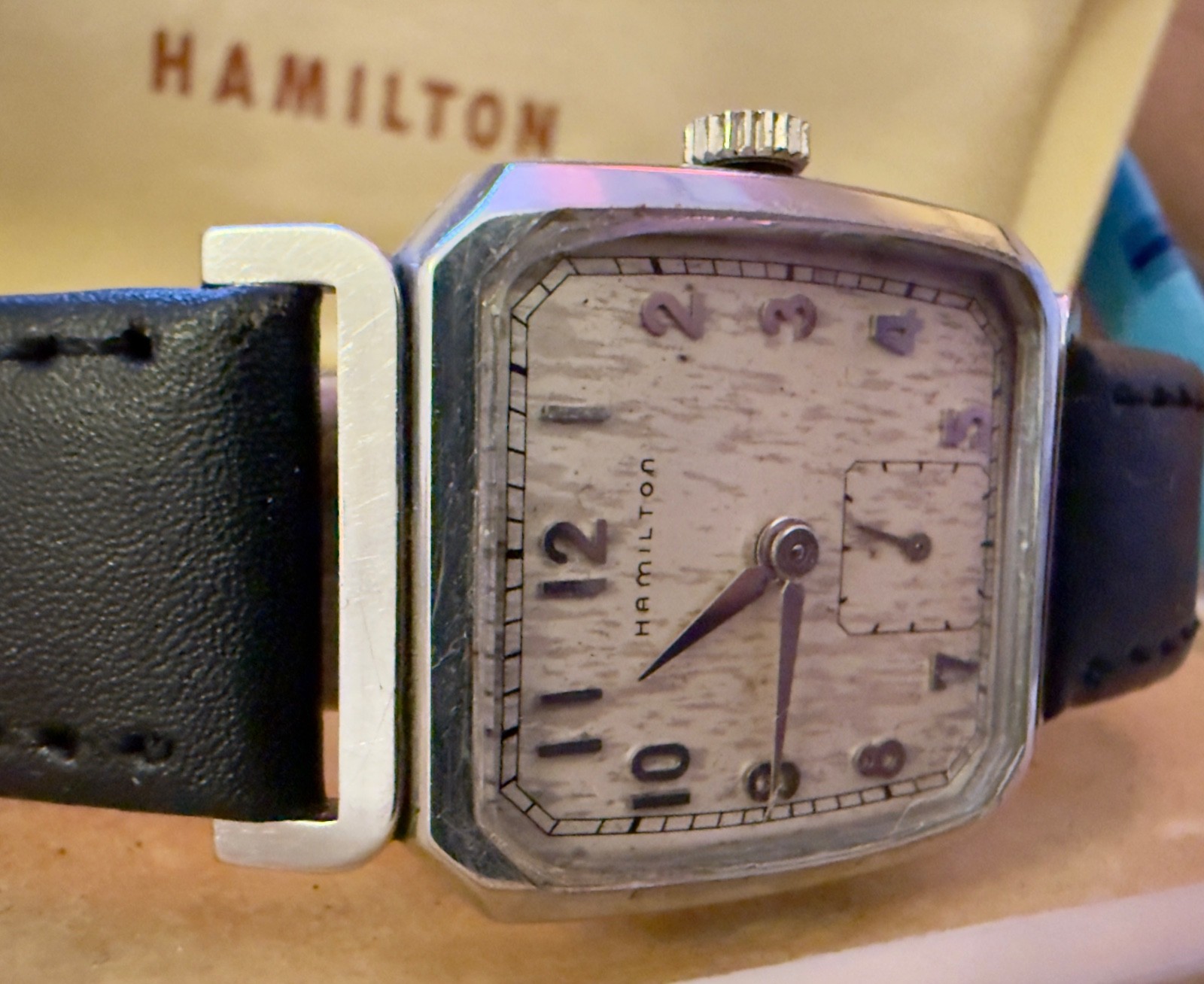 Vintage Hamilton Raymon 747 17J Stainless Steel + Original Boxes Art Deco Watch