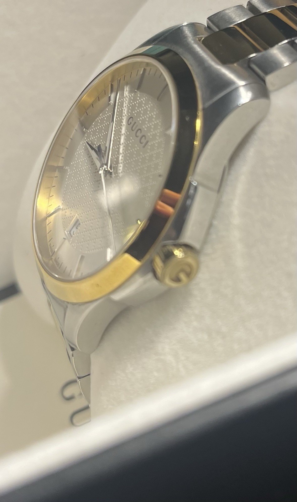 Gucci G Timeless Men’s Watch-YA126450-two tone-stainless steel-38mm-