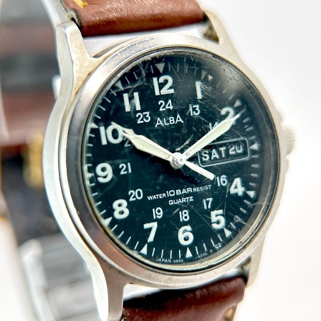 Vintage seiko alba V533-6A00 Men Quartz Watch good working unisex