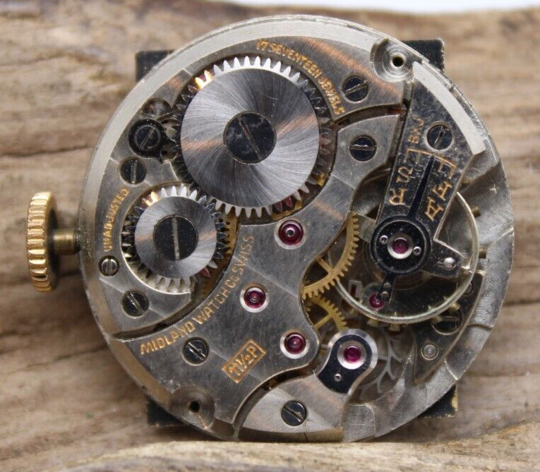 MIDLAND SWISS 17j MEN’S WRIST WATCH MOVEMENT 25.6mm FOR REPAIR (TK2)