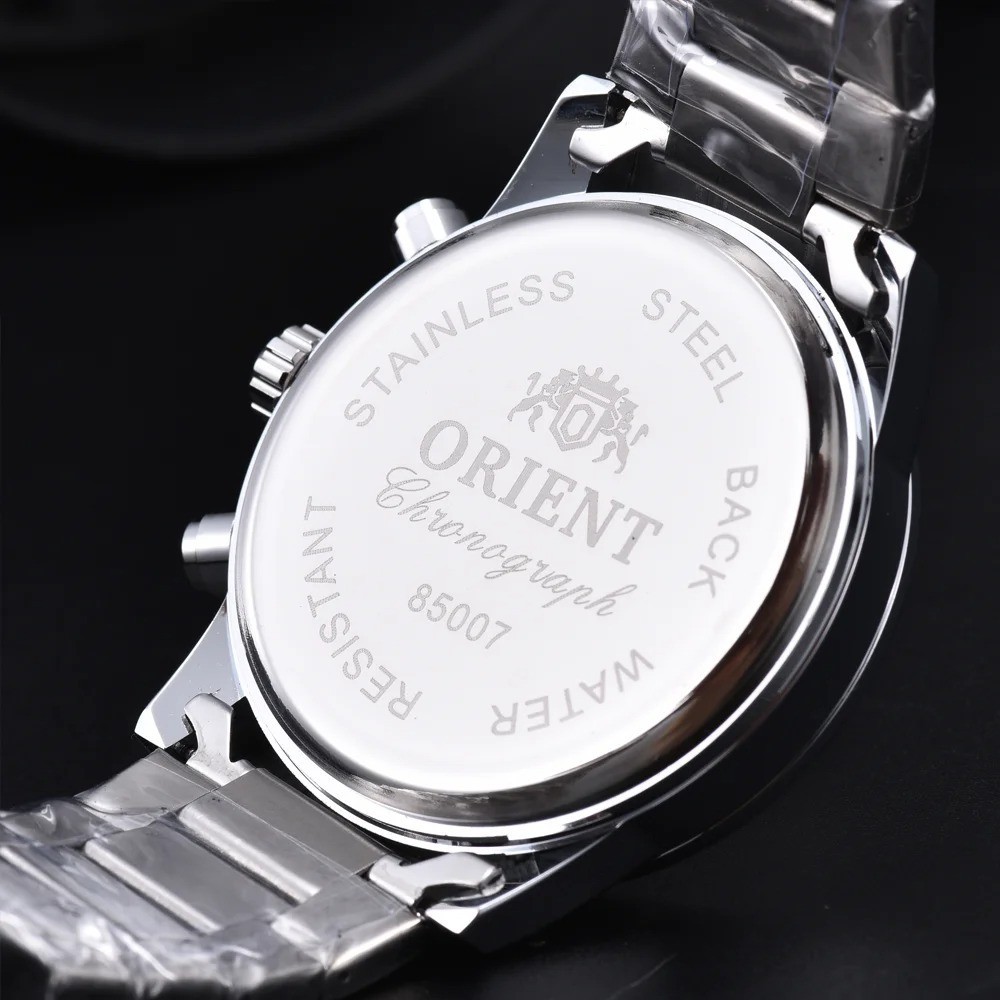 Orient Watch Men’s Quartz Chronograph Red Dial Stainless Steel Band Waterproof