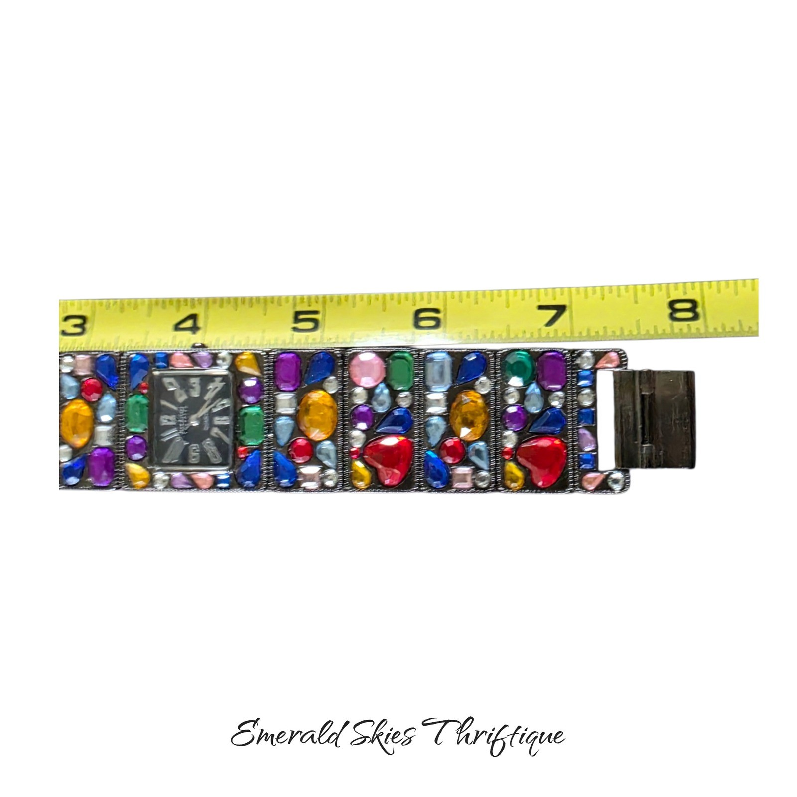Women’s JOAN RIVERS Classics Bright Multicolored Crystal Bracelet Watch, Runs