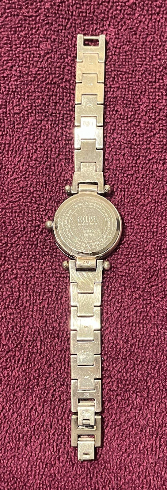 Vintage Ecclissi Sterling Silver 925 Mother of Pearl Bracelet Watch New Battery