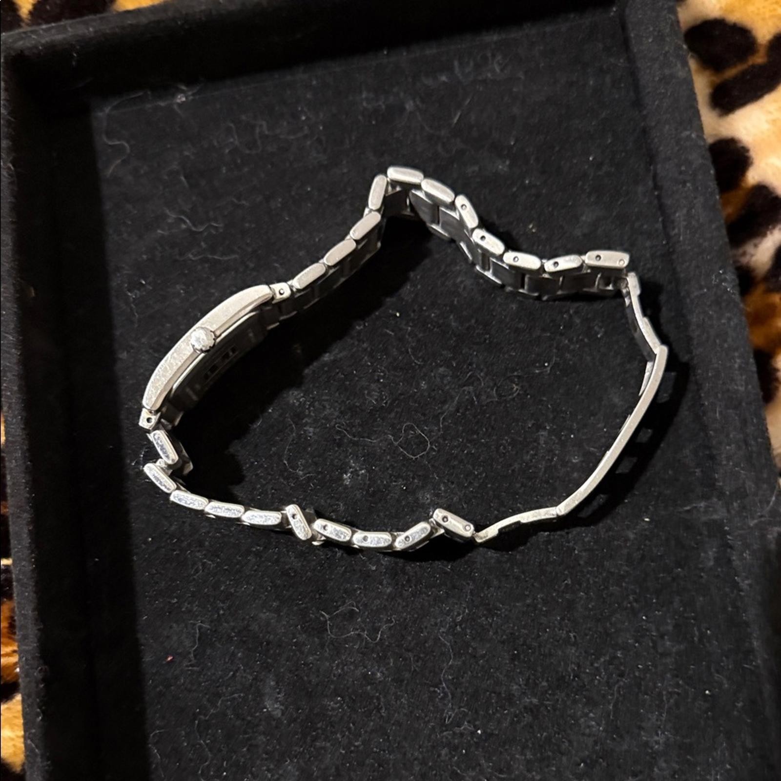 Stylish Silver ESQ Square Watch