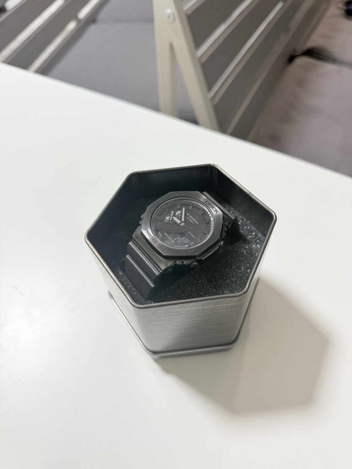 CASIO G-SHOCK GM-2100BB-1A Blackout Metal Case Analog Digital Watch w/ Box