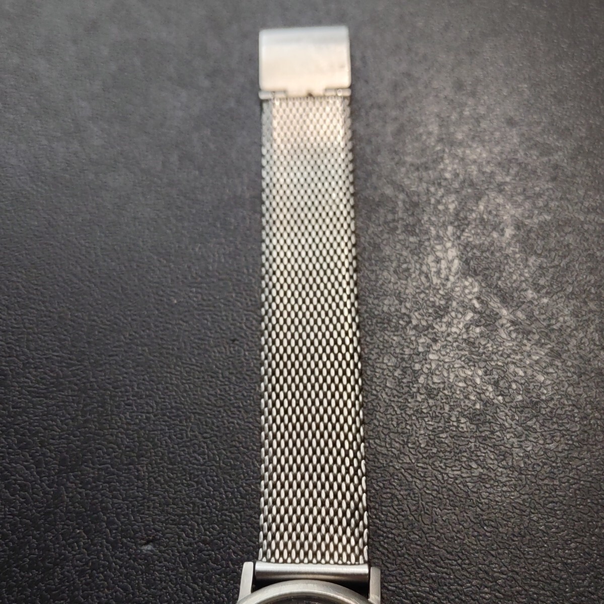 Boccia Watch Women Silver Tone Titanium Gray Dial Adj Mesh Band New Battery Vgc